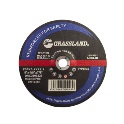 Discos de corte em aço inoxidável de 9" 230mm X 3,2mm X 22,2mm para rebarbadora, utilizando EN 12413