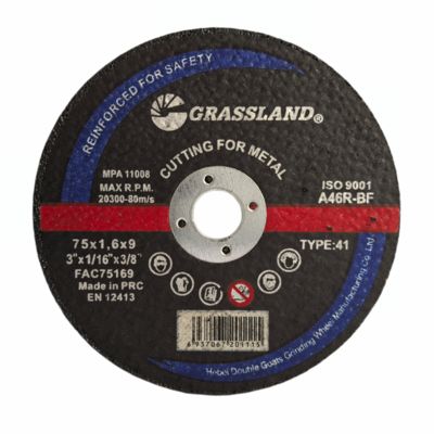 Discos de moagem de metal de 3 polegadas para cortes retos e sem chip 75 mm x 1,6 mm x 9 mm Lâmina de roda contínua Oxido de alumínio duro Abrasivo 80 m/s