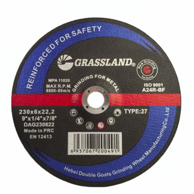 DISCOS DE CORTE DE METAL ABRASIVO DE RESINA GRASSLAND 9" PARA AÇO INOXIDÁVEL 230 X 6 X 22,2 PARA REBARBADORAS