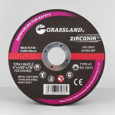 Disco de corte abrasivo de zircônio 125mm 5 polegadas de resina ligada roda de corte fina para moedor de ângulo ferramenta de corte de aço de alta velocidade