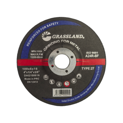 Discos de corte de aço inoxidável de 4" 100mm X 6mm X16 mm para rebarbadora, utilizando EN 12413