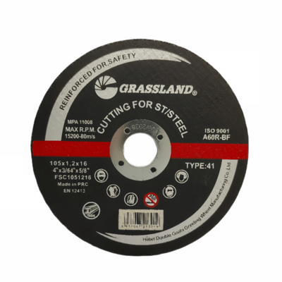 Discos de corte de aço inoxidável de 4" 105mm X 1,2 mm X 16mm para rebarbadora Utilizando grão abrasivo de óxido de alumínio EN 12413