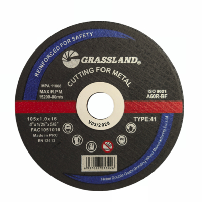 Discos de lixa de metal de 105 X 1 X 16 MM com malha de fibra de vidro multinível e material ligado com resina