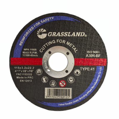 DISCOS DE CORTE DE METAL ABRASIVO DE RESINA GRASSLAND para Aço Inoxidável 115 X 3.2 X 22.2 para Rebarbadora