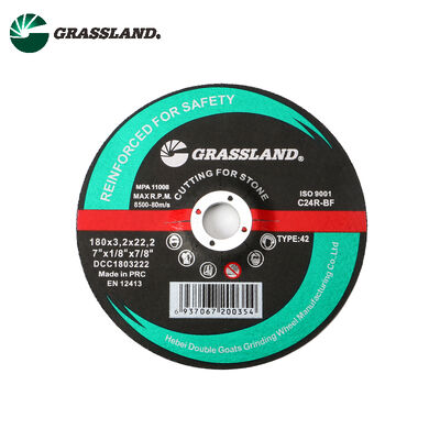 Discos de corte de pedra de resina 180 mm Diâmetro 3,2 mm Espessura 22,2 mm Tamanho do buraco Compatível com moedores de ângulo de alta velocidade